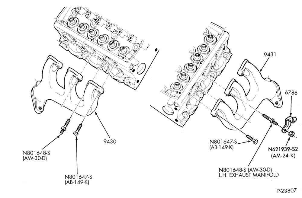 Схема 6 CYL. 3.8L - EXC. S/C-Manifold & related parts - exhaust