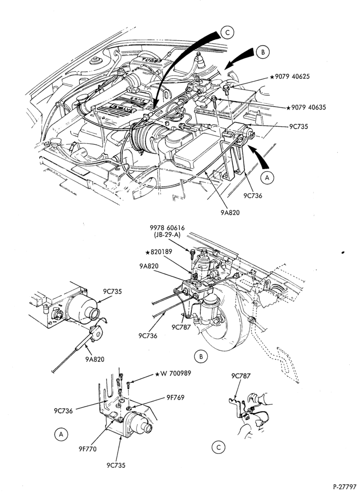 Схема CARBURETOR/FUEL INJECTION-Speed control - Production installation - engine compartment