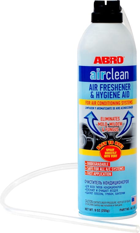 ABRO ac100 Очиститель кондиционера 255гр пенный с трубкой, удаляет пыль, загрязнения, плесень, грибок и бактерии, гипоаллергенный, аэрозоль