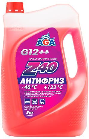 AGA AGA002Z Agaантифриз 5kg готовый к применению, красный, 40с