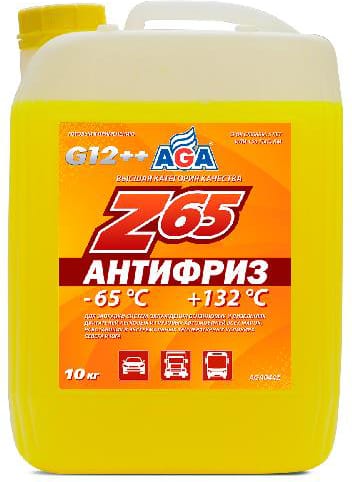 AGA AGA044Z Антифриз, готовый раствор g12++ 65c, жёлтый, 10кг