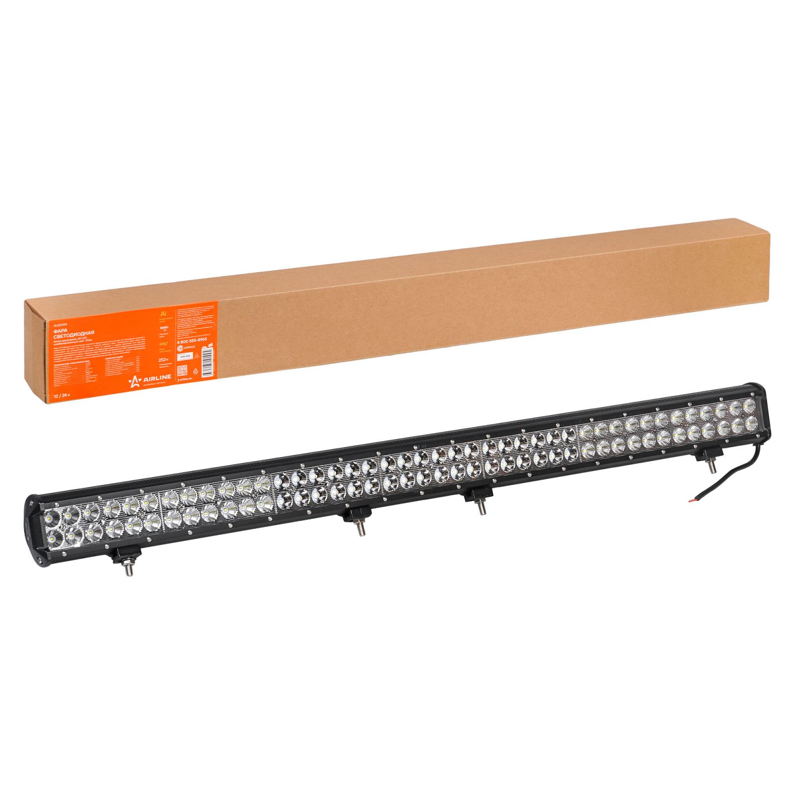 AIRLINE ALED054 Фара светодиодная (балка) двухрядная, 84 LED комбинир. свет, 252W (980х78х65) 12/24V (ALED054