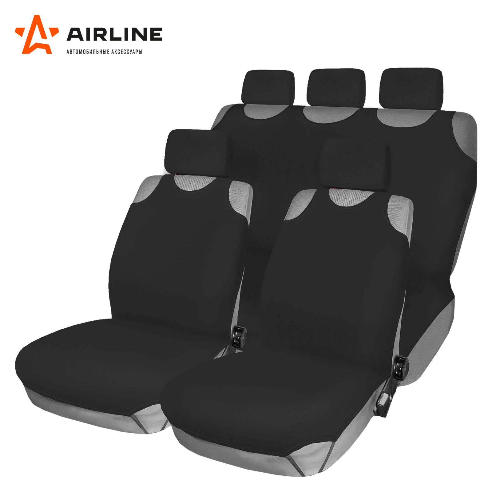 AIRLINE ASCF1K Чехлы-майки F1k компл.передние/задние, цвет черный, полиэстер  (ASC-F1k)