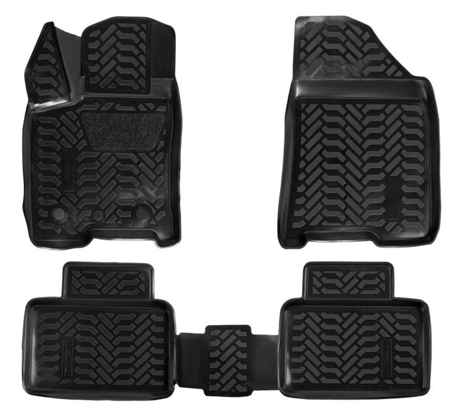 AIRLINE ACMPS07 Ковры для LADA Vesta (15-), 4 шт., (крепеж), выс. борт, 3D с подпятником, ТЭП, черн. (ACM-PS-07)