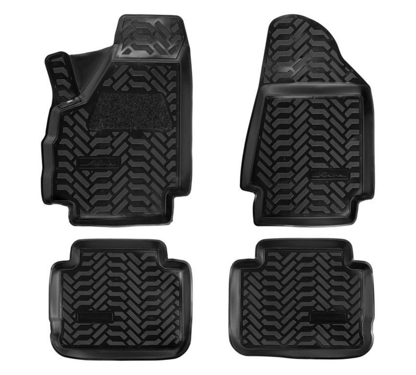 AIRLINE ACMPS14 Ковры для ВАЗ Нива (3 дв.) (Lada 4x4), 4 шт., выс. борт, 3D с подпятником, ТЭП, черн. (ACM-PS