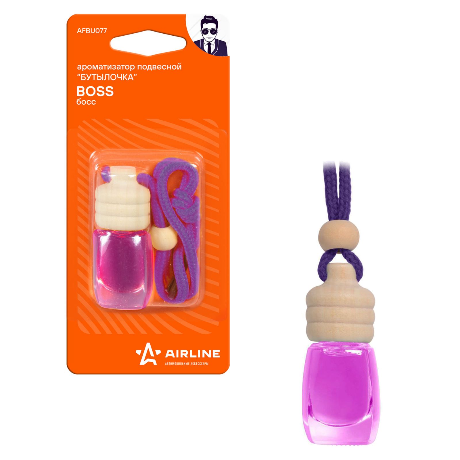 AIRLINE AFBU077 Ароматизатор подвесной Бутылочка Boss (AFBU077)