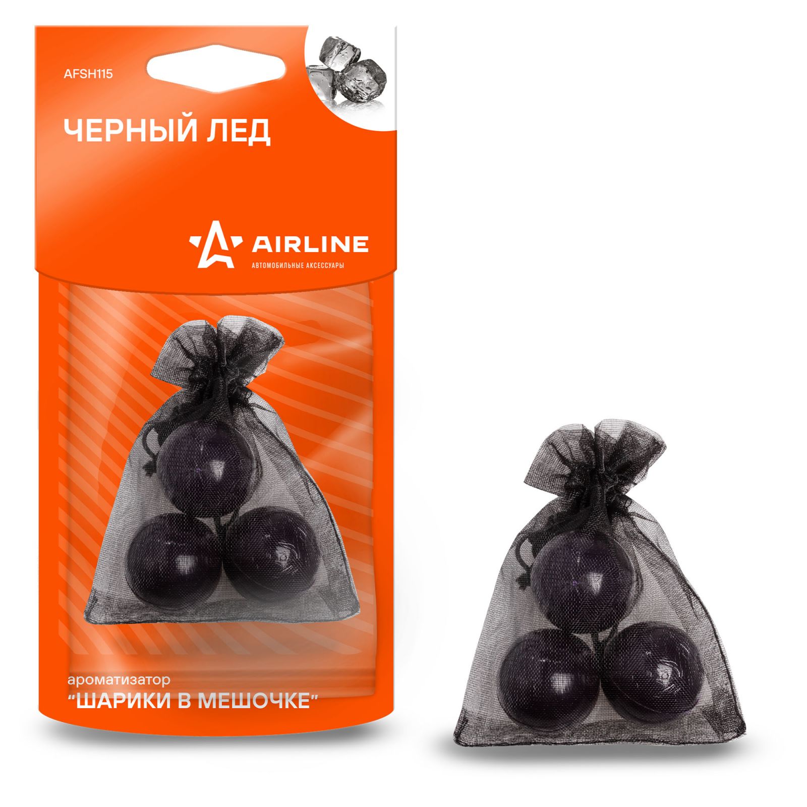 AIRLINE AFSH115 Ароматизатор Шарики в мешочке черный лед