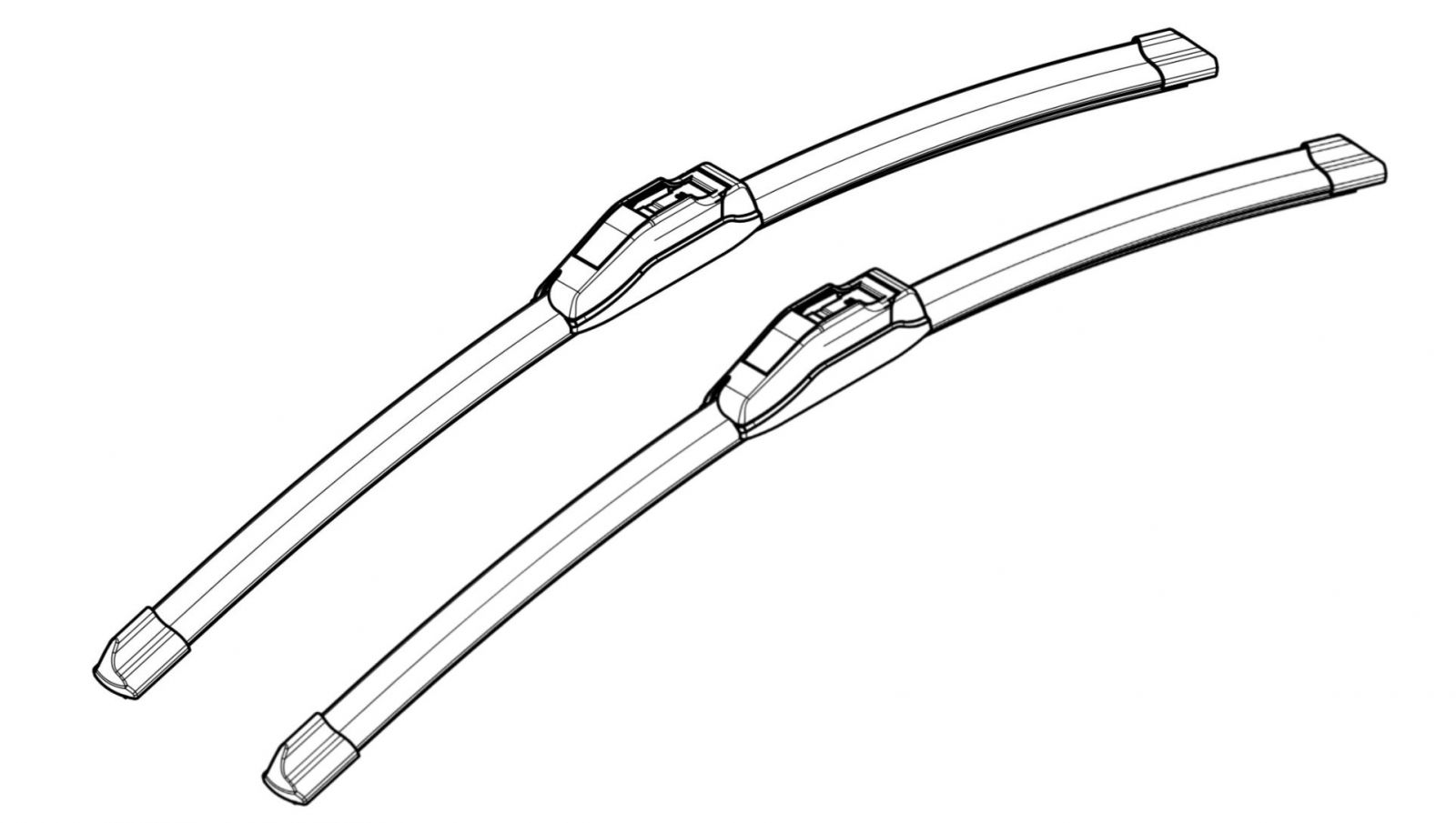 AIRLINE AWBBN002 Щетки с/о бескаркасные 550/400мм PLUS с крепл  Крючок 9X3, 9X4 мм  (к-т 2шт)