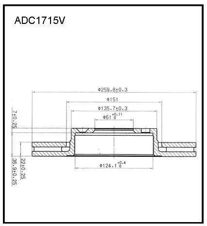 ALLIED NIPPON ADC1715V Диск тормозной | перед |