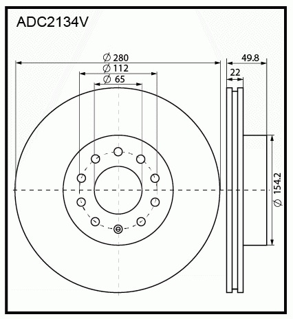 ALLIED NIPPON ADC2134V Диск тормозной | перед |