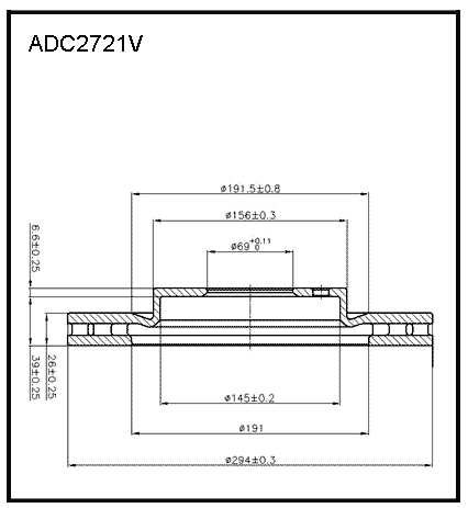 ALLIED NIPPON ADC2721V Диск тормозной | перед |
