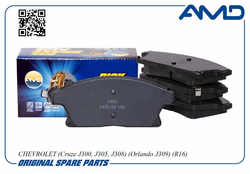 AMD AMDBF199 Колодки тормозные CHEVROLET CRUZE/OPEL ASTRA J 16  10- пер.