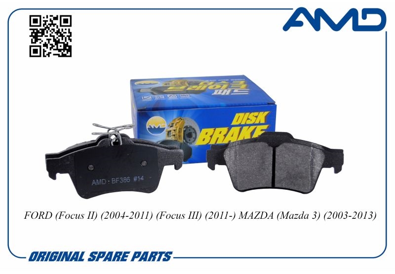 AMD AMDBF386 Колодки тормозные FORD FOCUS II/III/MAZDA 3/OPEL VECTRA C/VOLVO S40 зад.