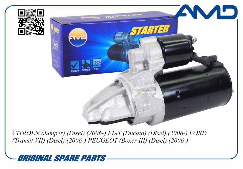 AMD AMDEL627 Стартер FORD TRANSIT/CITROEN JUMPER/FIAT DUCATO/BOXER 2.2-3.2 TDCI/HDI 06- 2кВт