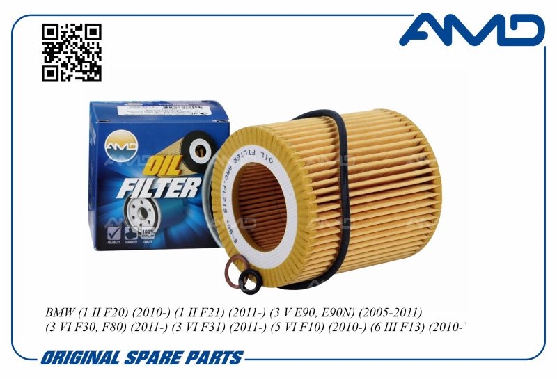 AMD AMDFL215 Фильтр масляный BMW 1 II F20, 2010-, 1 II F21, 2011-, 3 V E90, E90N, 2005-2011, 3 VI F30, F80, 2011-, 3 VI F31, 2011-, 5 VI F10, 2010-, 6 III F13, 2010-, 7 V F01, F02, F01N, F02N, 2008-, X3 II F25, 2010-, X5 II E70, E70N, 2010-, X5 III F15, 2013-, Бензин