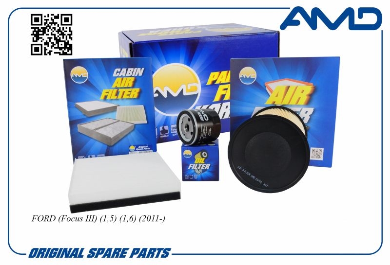 AMD AMDSETF161 Комплект фильтров (масл.+возд.+салон.) FORD Focus III, 1,5, 1,6, 2011- AMDSETF161