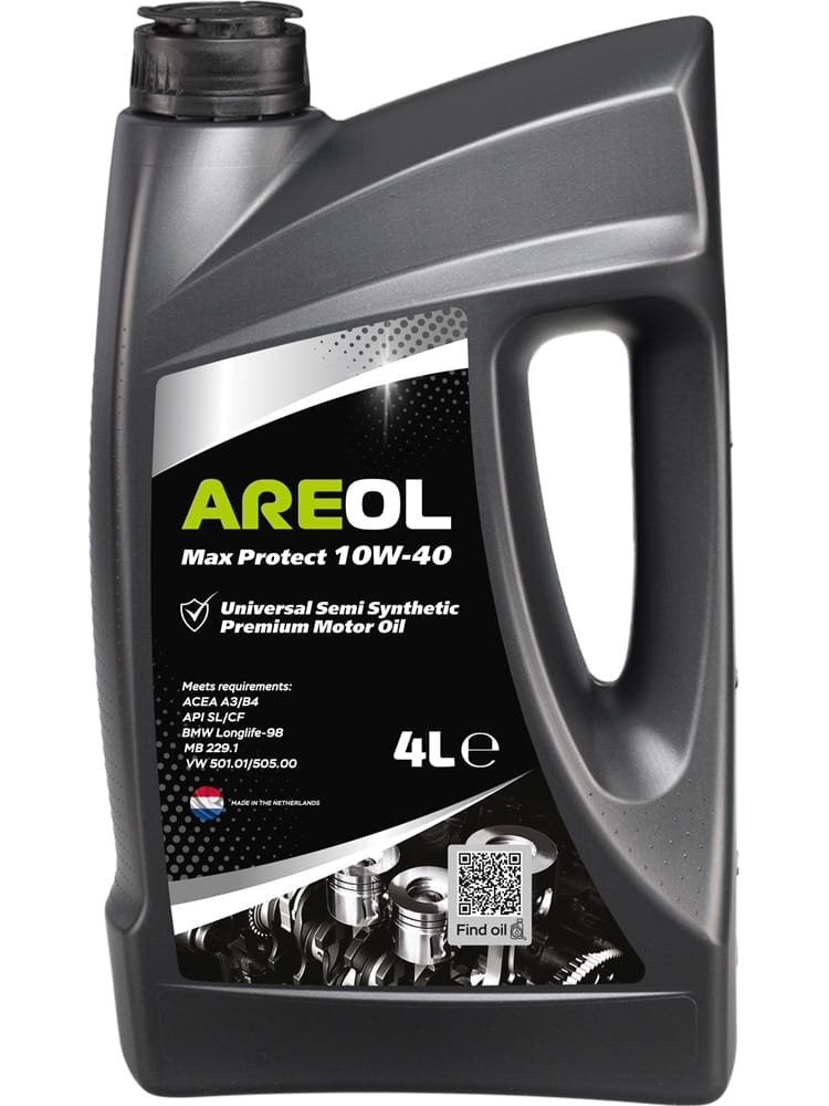 AREOL 10W40AR003 Areol max protect 10w40 (4l) масло моторное полусинт. acea a3/b3,api sl/cf,mb 229.1,vw 501.01/505.00