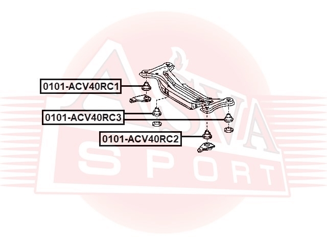 ASVA 0101ACV40RC3 САЙЛЕНТБЛОК ЗАДНЕЙ БАЛКИ