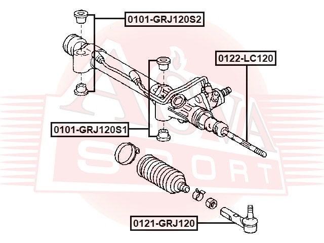 ASVA 0101GRJ120S2 САЙЛЕНТБЛОК РУЛЕВОЙ РЕЙКИ (КОМПЛЕКТ 2ШТ)