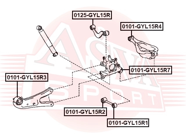 ASVA 0101GYL15R4 Сайлентблок рычага подвески задн. LEXUS RX270/350/450H AGL10/GGL10 2008-