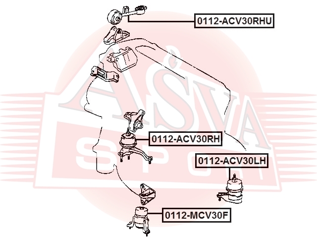 ASVA 0112MCV30F ПОДУШКА ДВИГАТЕЛЯ