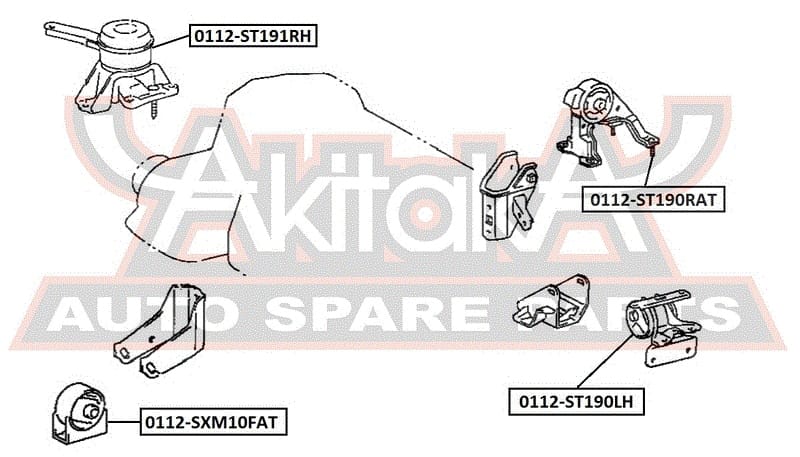 ASVA 0112ST191RH Подушка двигателя правая