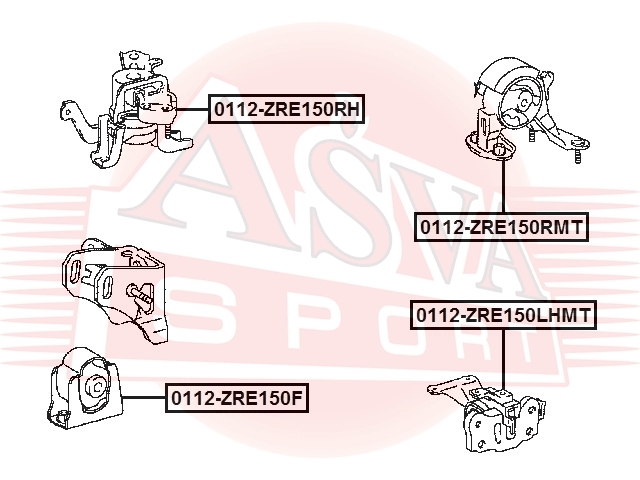 ASVA 0112ZRE150LHMT Опора двигателя
