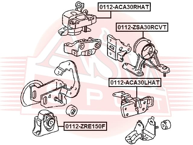 ASVA 0112ZSA30RCVT ПОДУШКА ДВИГАТЕЛЯ