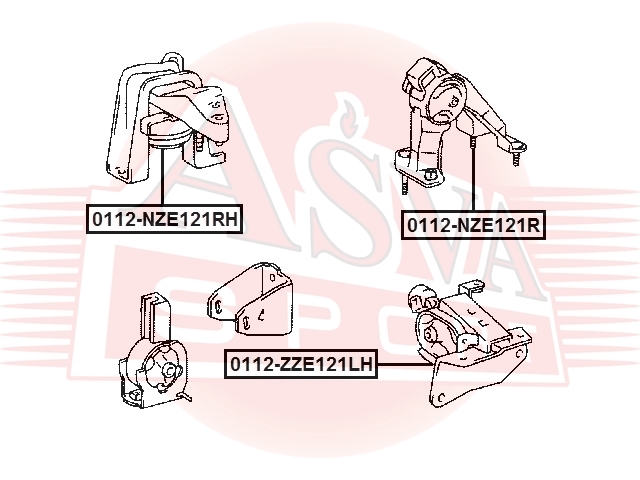 ASVA 0112ZZE121LH ПОДУШКА ДВИГАТЕЛЯ