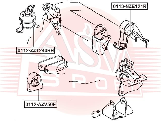 ASVA 0112ZZT240RH ПОДУШКА ДВИГАТЕЛЯ