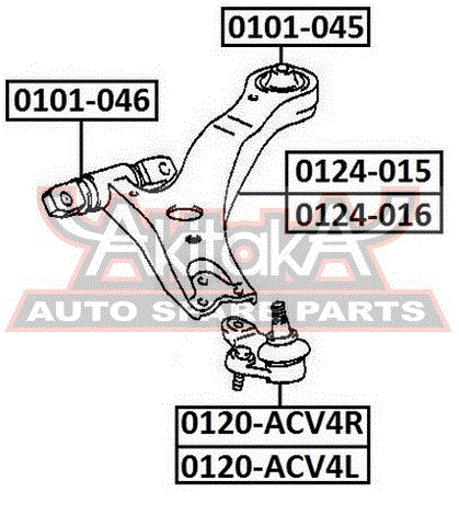 ASVA 0124015 РЫЧАГ ПЕРЕДНИЙ ПРАВЫЙ