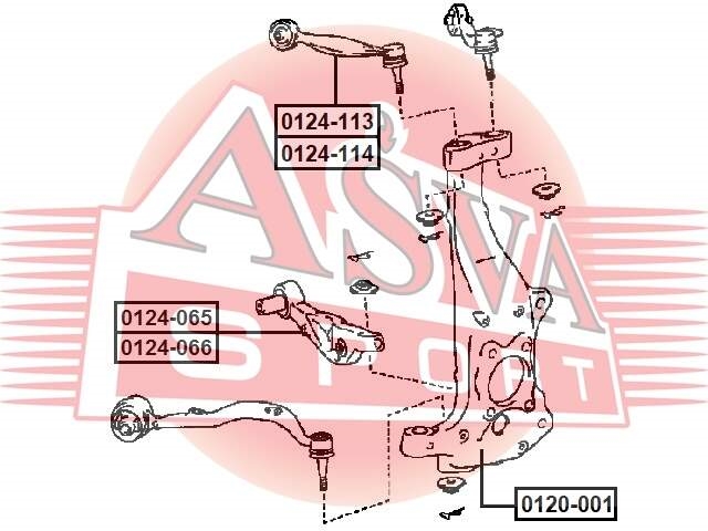 ASVA 0124114 Рычаг передн. подвески R (верхний, спереди)