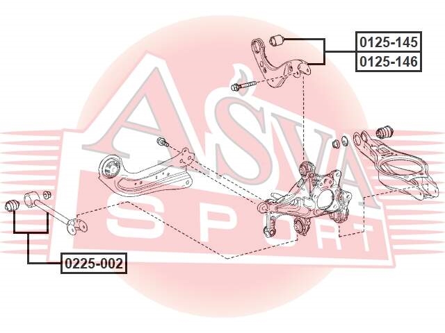 ASVA 0125145 ТЯГА ЗАДНЯЯ ПОПЕРЕЧНАЯ ВЕРХНЯЯ ЛЕВАЯ
