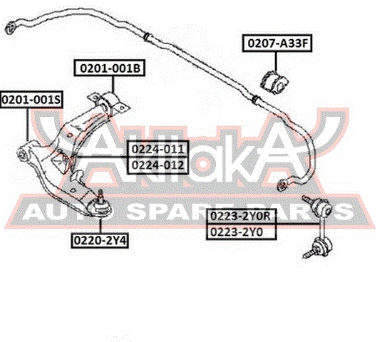 ASVA 0207A33F ВТУЛКА ПЕРЕДНЕГО СТАБИЛИЗАТОРА D23