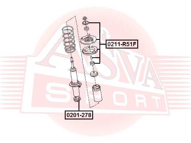 ASVA 0211R51F Опора амортизатора
