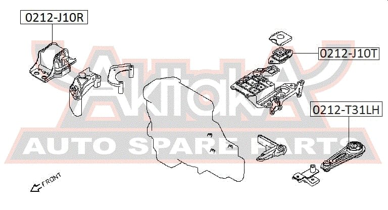 ASVA 0212J10T Опора КПП INFINITI/NISSAN NISSAN QASHQAI J10F 2006-