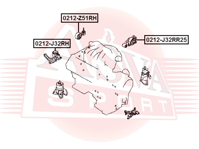 ASVA 0212J32RR25 ОПОРА ДВИГАТЕЛЯ