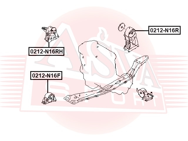 ASVA 0212N16RH Опора двигателя правая