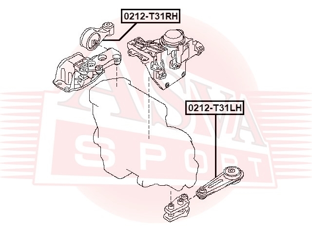 ASVA 0212T31RH ПОДУШКА ДВИГАТЕЛЯ ПРАВАЯ