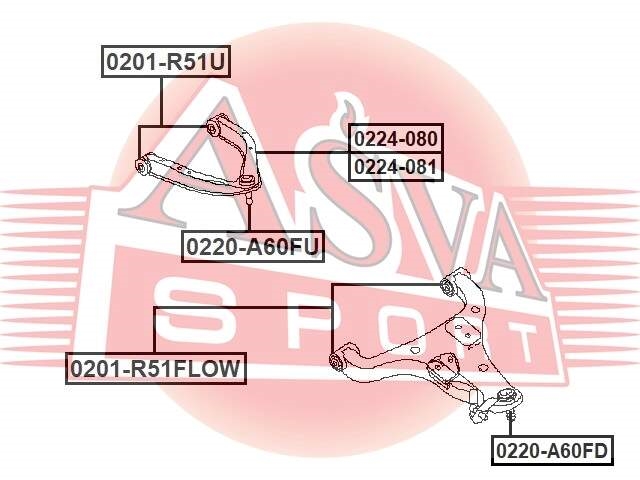 ASVA 0224080 Рычаг подвески NISSAN/INFINITI INFINITI QX56 2004-2010 NISSAN ARMADA 2005-2015 NISSAN PATHFINDER 2004 NISSAN TITAN 2004-2019