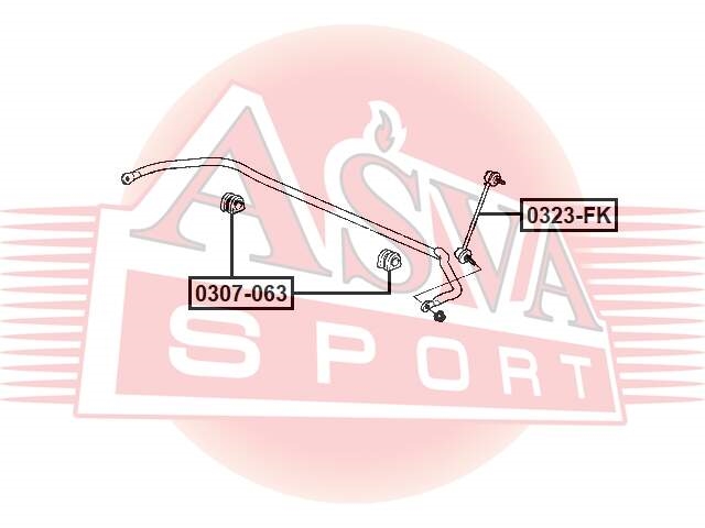 ASVA 0307063 ВТУЛКА СТАБИЛИЗАТОРА ПРАВАЯ