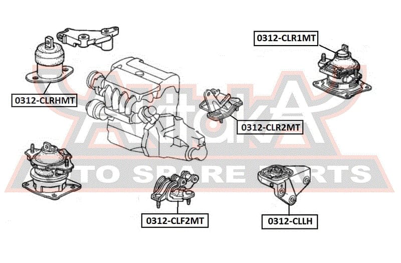 ASVA 0312CLRHMT Опора двигателя прав. HONDA ACCORD CL 2002-2008