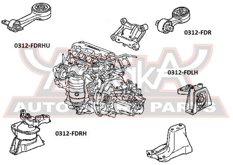 ASVA 0312FDR ПОДУШКА ДВИГАТЕЛЯ ЗАДНЯЯ AT