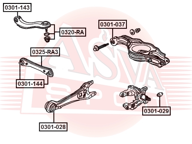 ASVA 0320RA ОПОРА ШАРОВАЯ HONDA ODYSSEY II (RHD) RA6/RA7/RA8/RA9 1999-2003