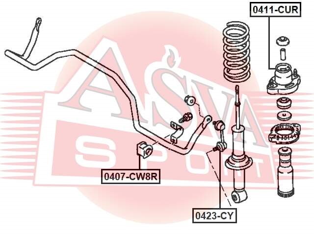 ASVA 0411CUR Опора амортизатора MITSUBISHI LANCER
