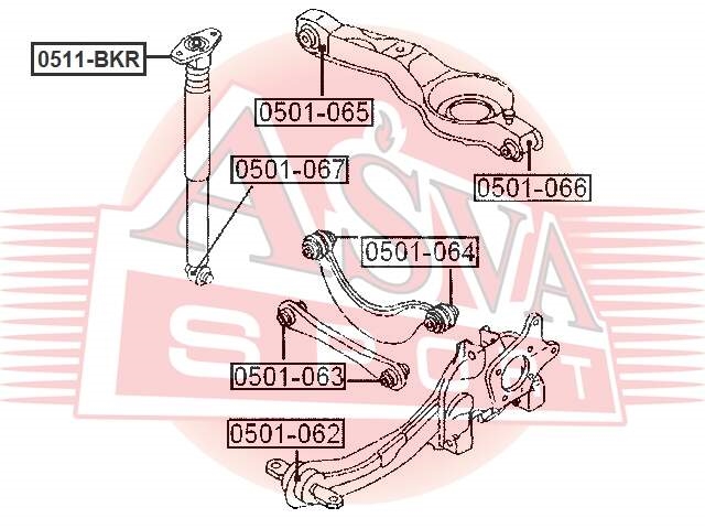 ASVA 0511BKR Опора амортизатора