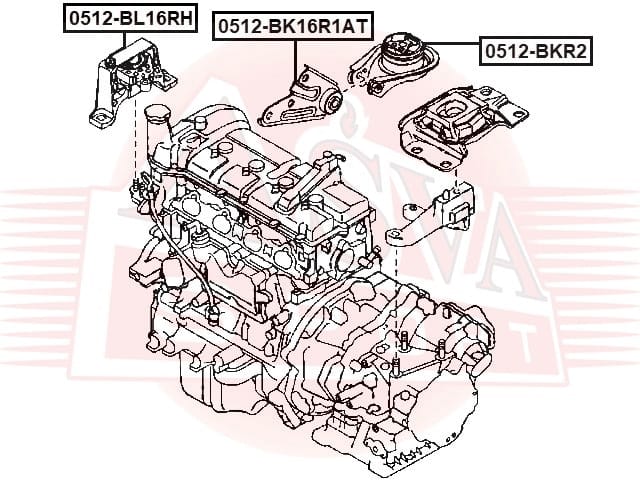 ASVA 0512BL16RH Подушка двигателя