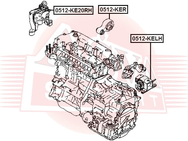ASVA 0512KER ПОДУШКА ДВИГАТЕЛЯ ЗАДНЯЯ