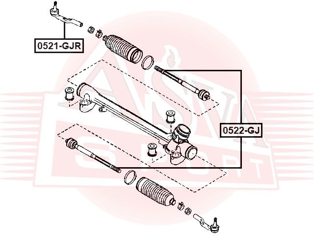 ASVA 0522GJ ТЯГА РУЛЕВАЯ