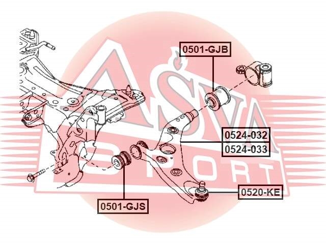 ASVA 0524033 Рычаг передн.подвески нижний R
